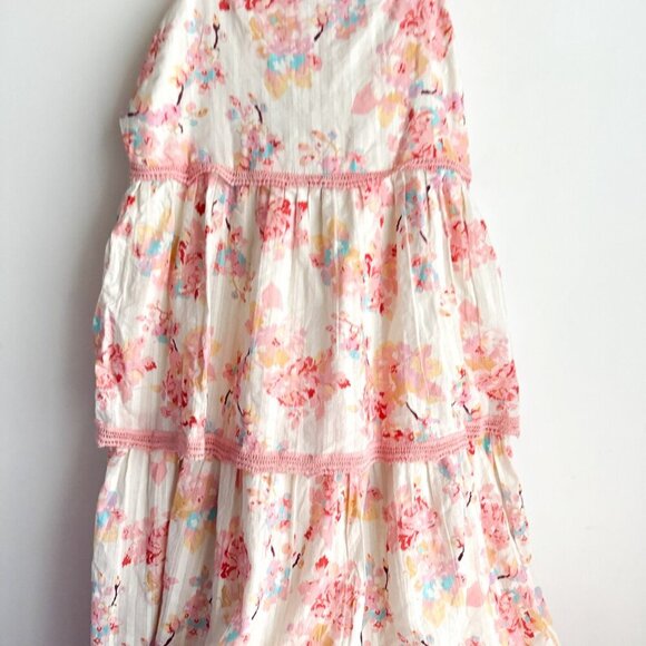 Caroline Constas Pink Floral Tiered Spaghetti Strap Dress M - Picture 5 of 7
